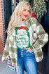Tartan Plaid Flannel Button Front Patch Pocket Drop Shoulder Shacket